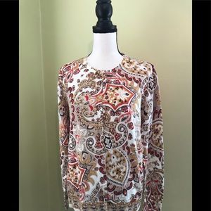 NWT CROFT & BARROW Paisley Cardigan Sweater